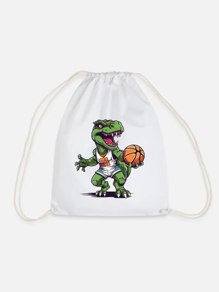 Basketball Dinosaurier T-Rex Spieler Sport Cartoon - Turnbeutel - Weiß