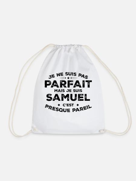Samuel Un Prénom, Une Attitude L’Humour Samuel - Sac de sport léger - blanc