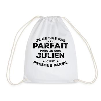 Julien A name, an attitude Julien Humour - Drawstring Bag - white - Front