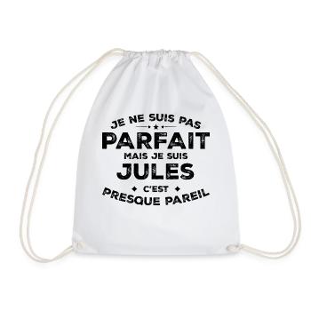 Jules A first name, an attitude Jules Humour - Drawstring Bag - white - Front