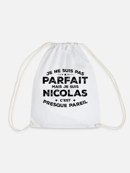 Nicolas Un Prénom, Une Attitude L’Humour Nicolas - Sac de sport léger - blanc