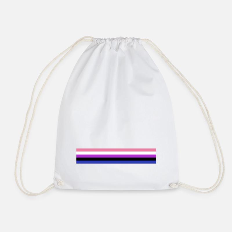 Genderfluid Flagge - Turnbeutel - Weiß