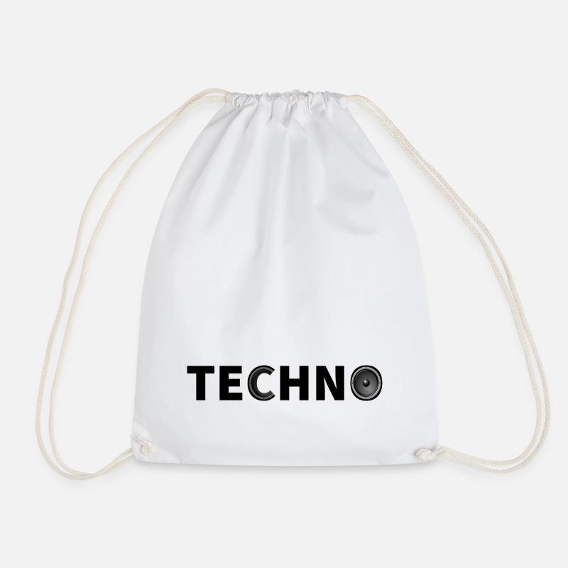 Techno Bass - Turnbeutel - Weiß