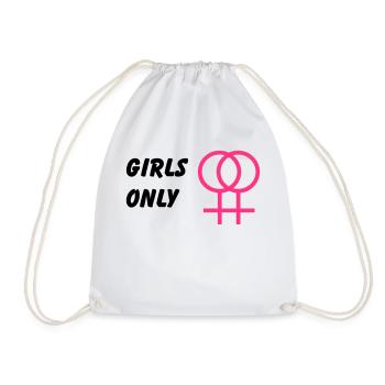 Girls only, lesbian - Drawstring Bag - white - Front
