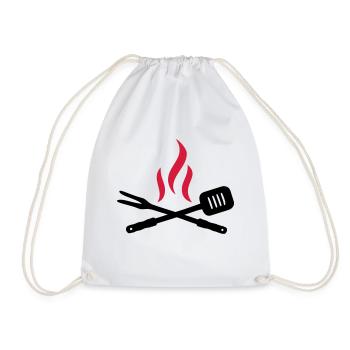 BBQ - Drawstring Bag - white - Front