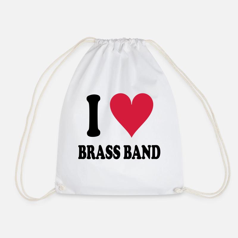I love Brass Band - Drawstring Bag - white