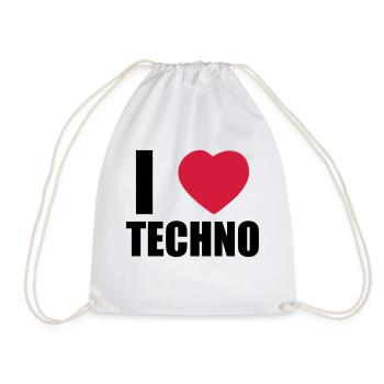 I LOVE TECHNO 2 - Turnbeutel - Weiß - Vorne