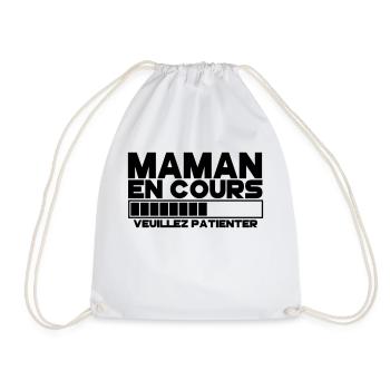 maman(veuillez patienter) - Sac de sport léger - blanc - Devant