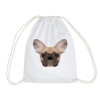 Bouledogue français Low Poly - Sac de sport léger - blanc - Devant