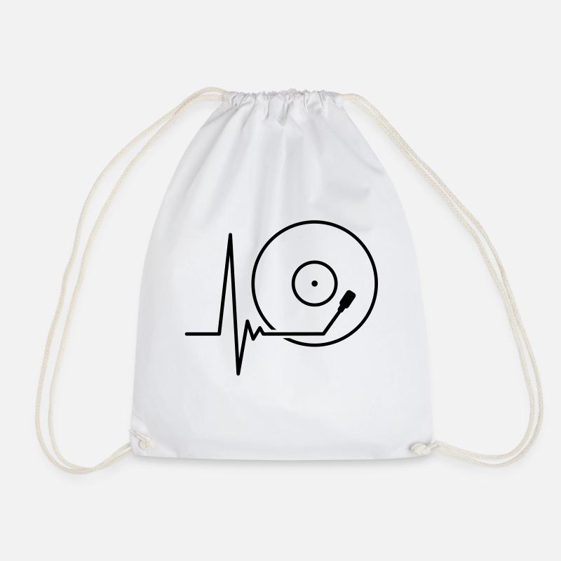 music_pulse_1c - Drawstring Bag - white