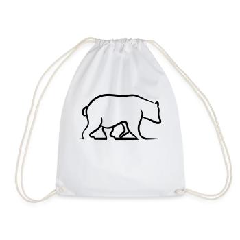 Braunbär - Grizzly - Turnbeutel - Weiß - Vorne