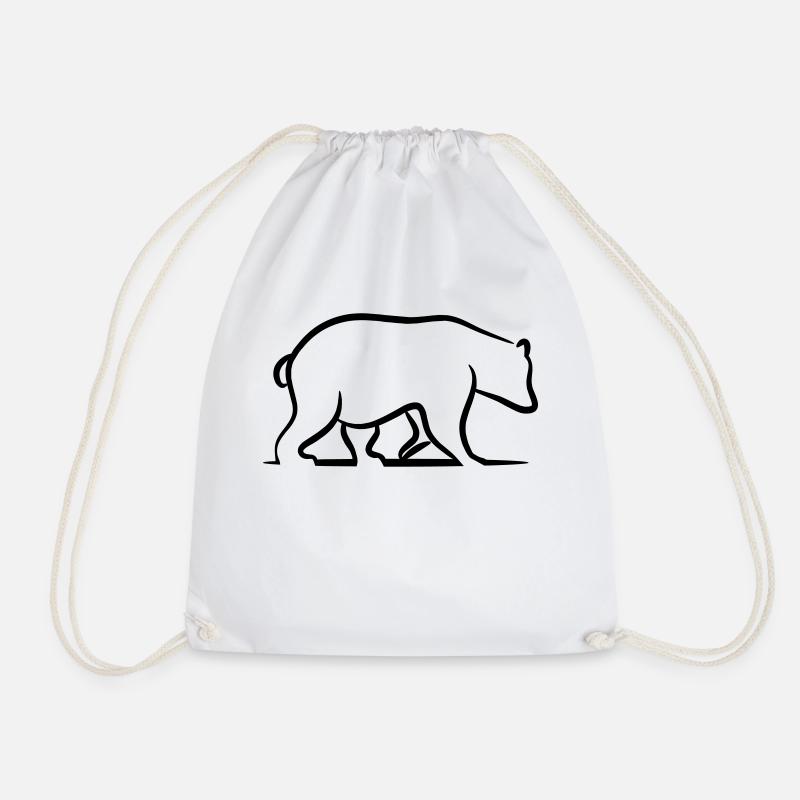 Braunbär - Grizzly - Turnbeutel - Weiß
