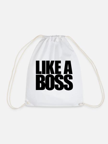 Like a Boss - Drawstring Bag - white