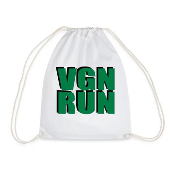VGN RUN Vegan Laufen Geschenk Geburtstag Sport - Turnbeutel - Weiß - Vorne