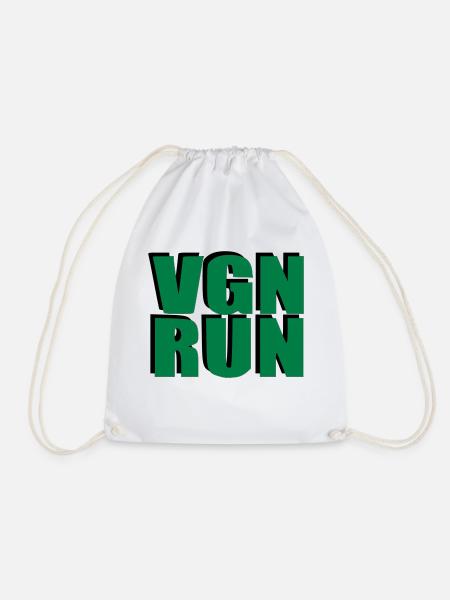 VGN RUN Vegan Laufen Geschenk Geburtstag Sport - Turnbeutel - Weiß