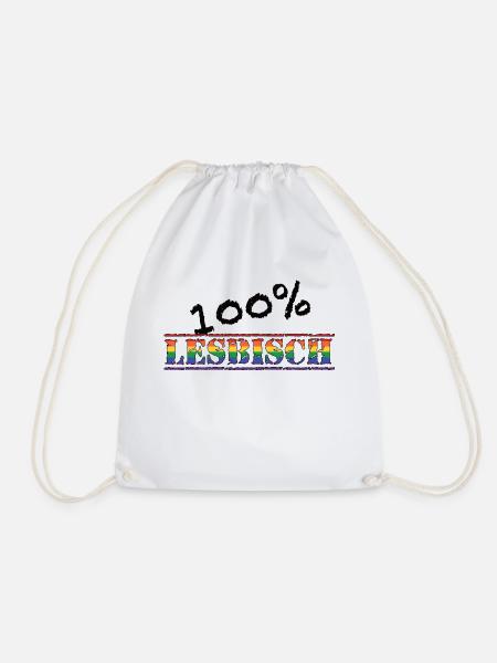 100% lesbisch 1 - Turnbeutel - Weiß