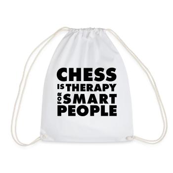 CHESS IS THERAPY - Chess T-Shirt - Gift Idea - Drawstring Bag - white - Front