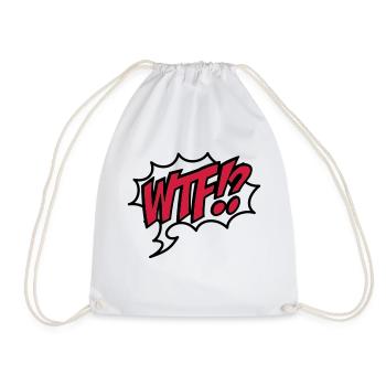wtf - Drawstring Bag - white - Front