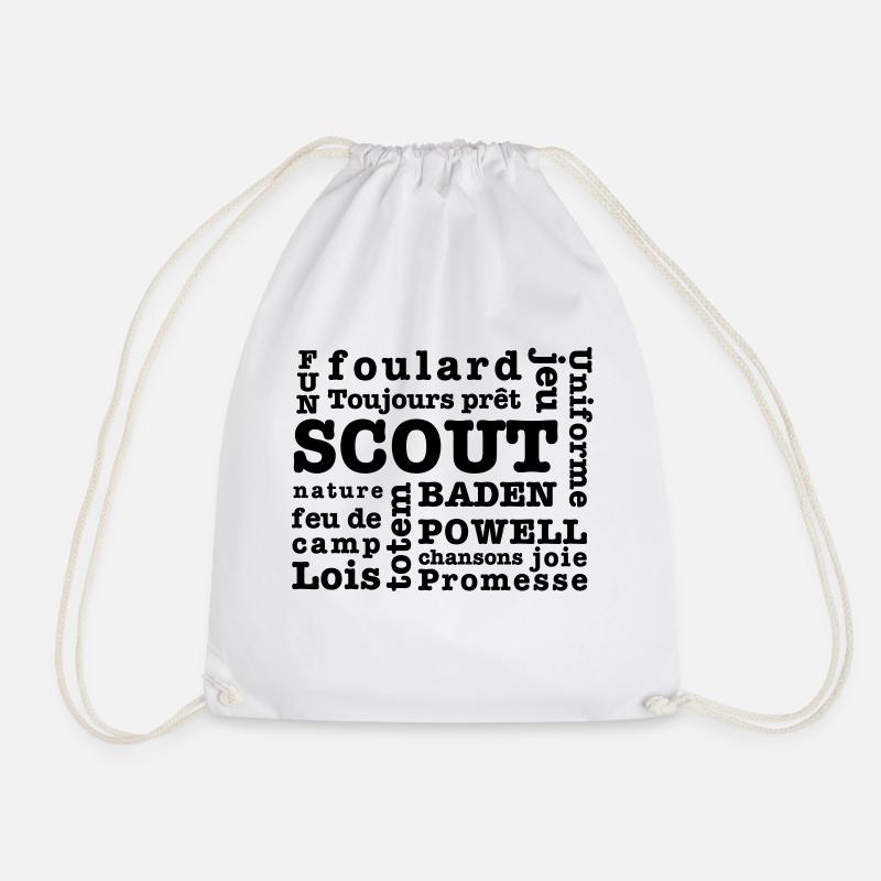 Scout Words - Drawstring Bag - white