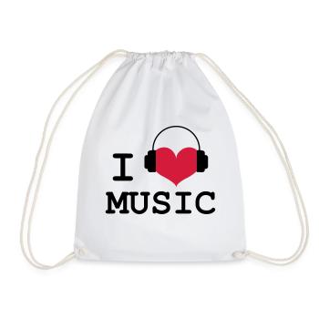 I Love Music ! - Sac de sport léger - blanc - Devant