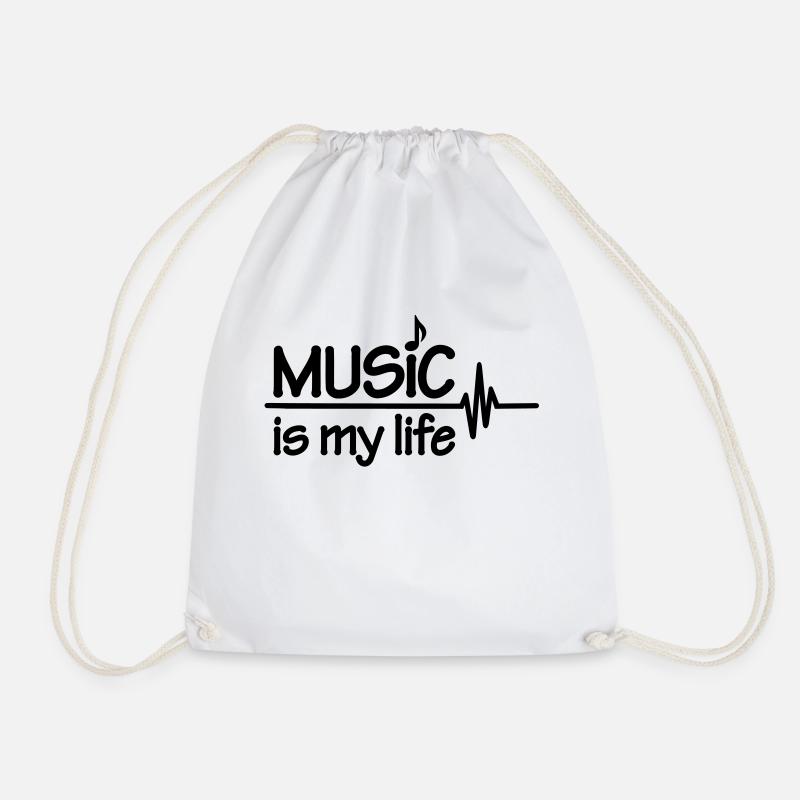 Music is my life - Turnbeutel - Weiß