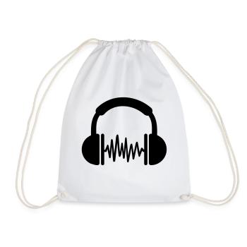 Headphones - Drawstring Bag - white - Front