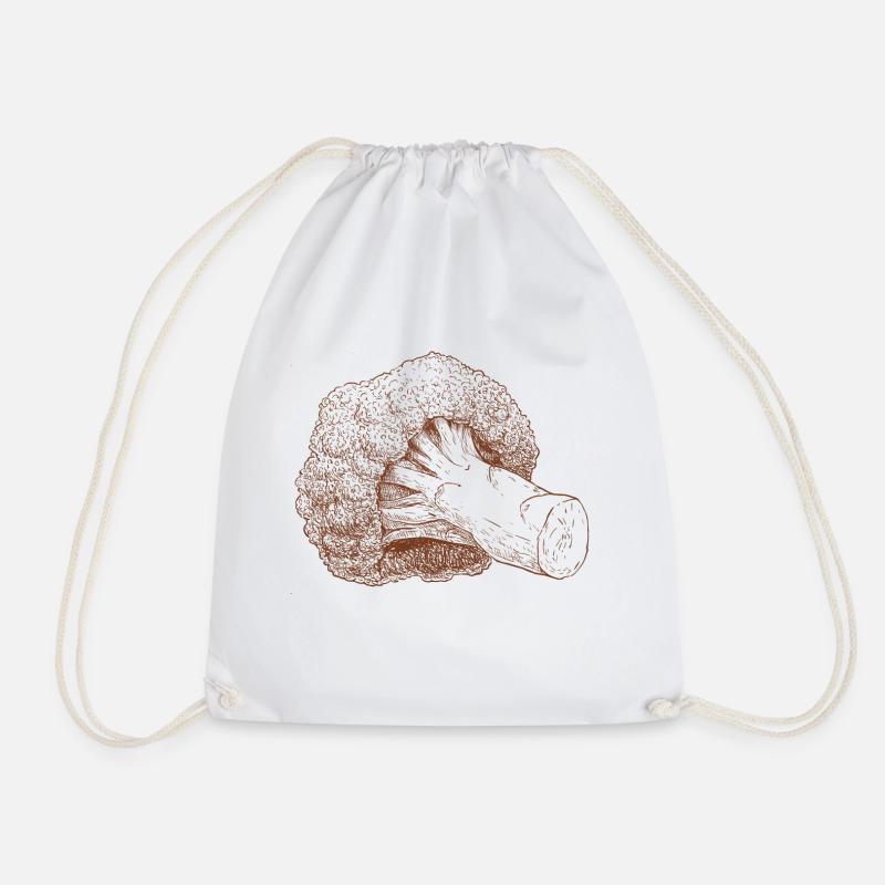 broccoli - Drawstring Bag - white