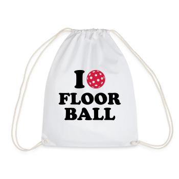 I love Floorball - Turnbeutel - Weiß - Vorne