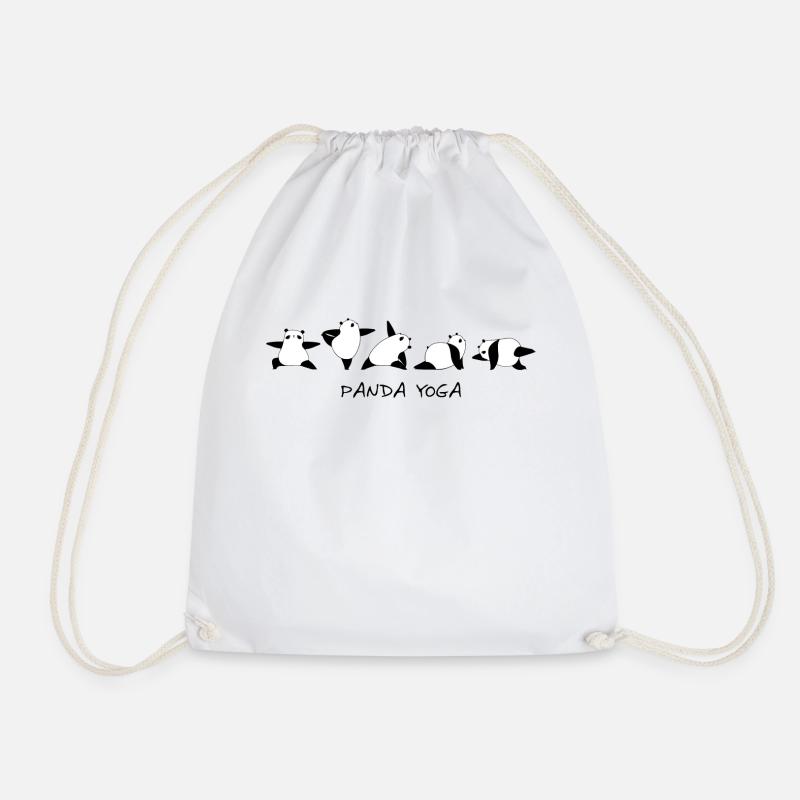 Panda Yoga - Drawstring Bag - white