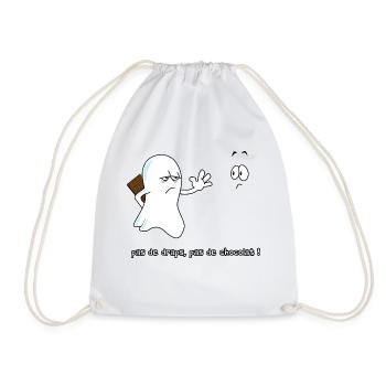 No choco - Drawstring Bag - white - Front