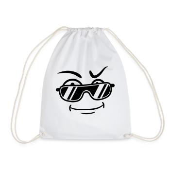 Mec cool lunettes de soleil type sourire - Sac de sport léger - blanc - Devant