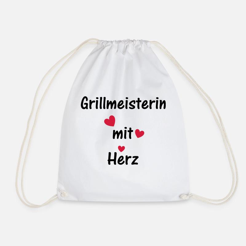 Grillmeisterin mit Herz - Turnbeutel - Weiß