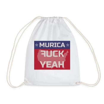 murica Fuck yeah america USA - Turnbeutel - Weiß - Vorne