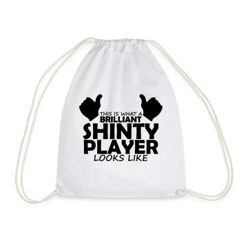 brilliant shinty player - Drawstring Bag - white - Front