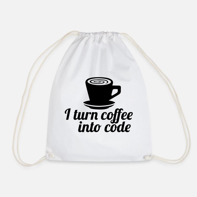 code - Drawstring Bag - white
