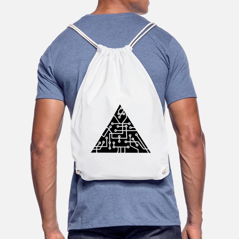 triangular shape microchip technology cool design Drawstring Bag