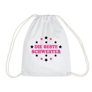 Die beste schwester - Drawstring Bag - white - Front
