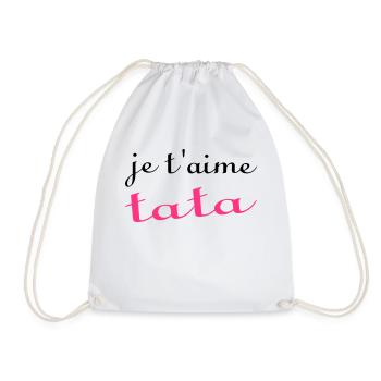 Je t'aime tata - Drawstring Bag - white - Front