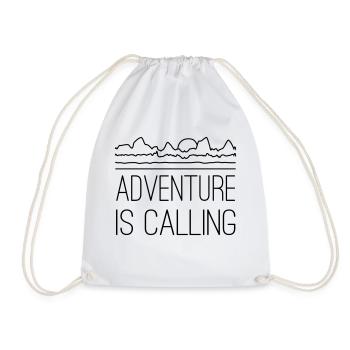 Adventure is calling - Drawstring Bag - white - Front