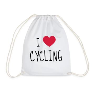 Cycling Cyclist Bike Radfahren Cyclisme - Drawstring Bag - white - Front