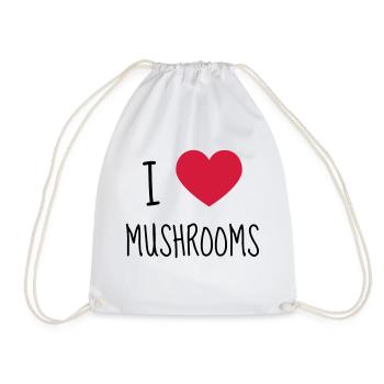 Mushroom / Champignon / Pilz / Picking - Drawstring Bag - white - Front