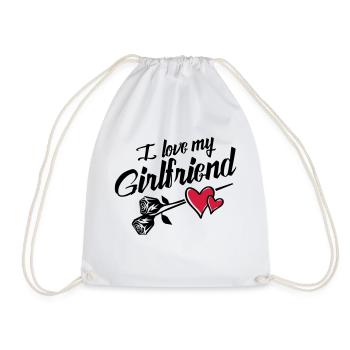 i love my girlfriend - Turnbeutel - Weiß - Vorne