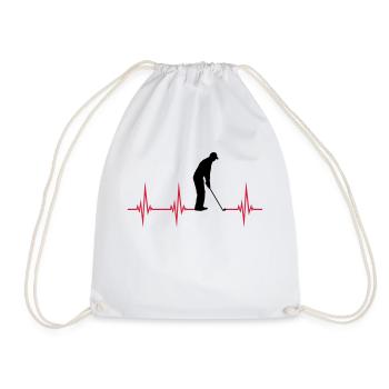 EKG Golf spielen - Turnbeutel - Weiß - Vorne
