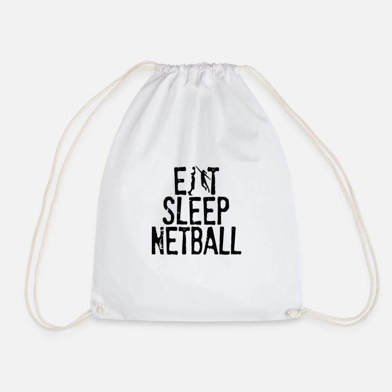 Eat Sleep Netball - Drawstring Bag - white