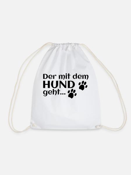 der mit dem Hund geht - Turnbeutel - Weiß