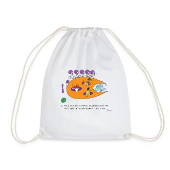Lune volante Shadoks - Sac de sport léger - blanc - Devant