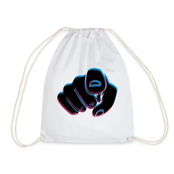 3D effect hand - Drawstring Bag - white - Front