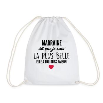 marraine dit que je suis la plus belle - Sac de sport léger - blanc - Devant