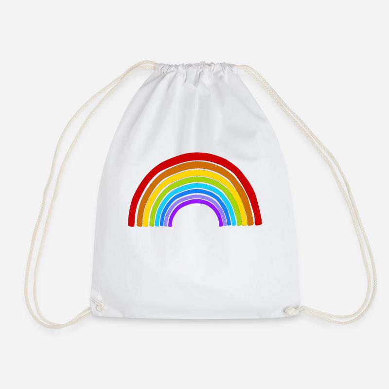 Regenbogen - Turnbeutel - Weiß