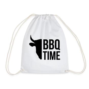 Bull head - BBQ Time - Turnbeutel - Weiß - Vorne